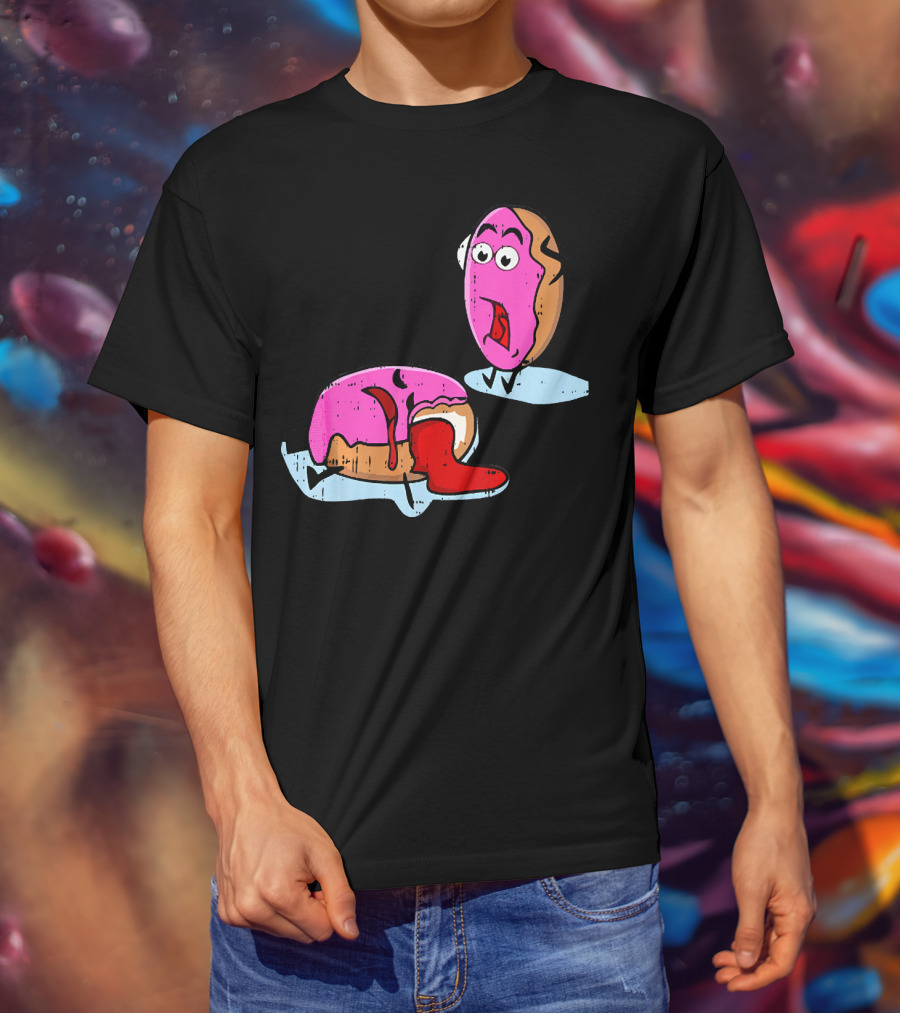 Dead Doughnut Bite Funny Donut Joke Swee Comic Reaction T-Shirt