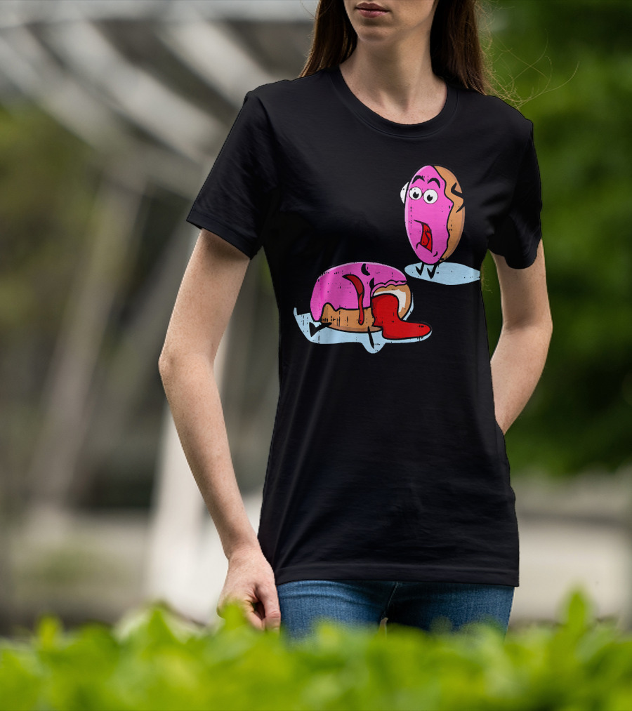 Dead Doughnut Bite Funny Donut Joke Swee Comic Reaction T-Shirt