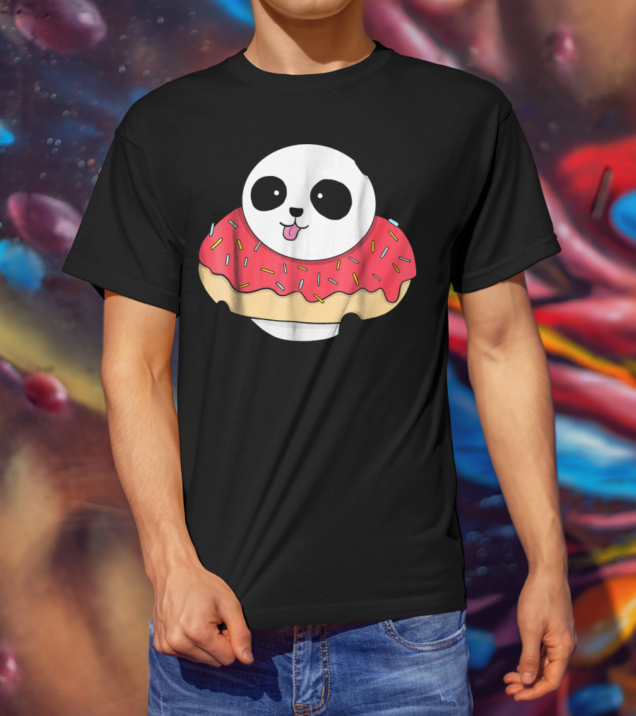 Cute Baby Panda With Sprinkled Donut Squish T-Shirt