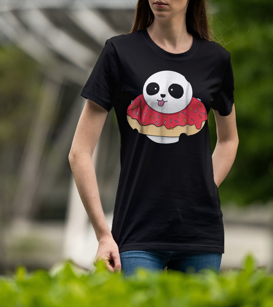 Cute Baby Panda With Sprinkled Donut Squish T-Shirt