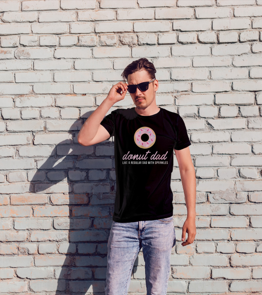 Donut Dad Like A Regular Dad With Sprinkles Funny Mens Cute T-Shirt