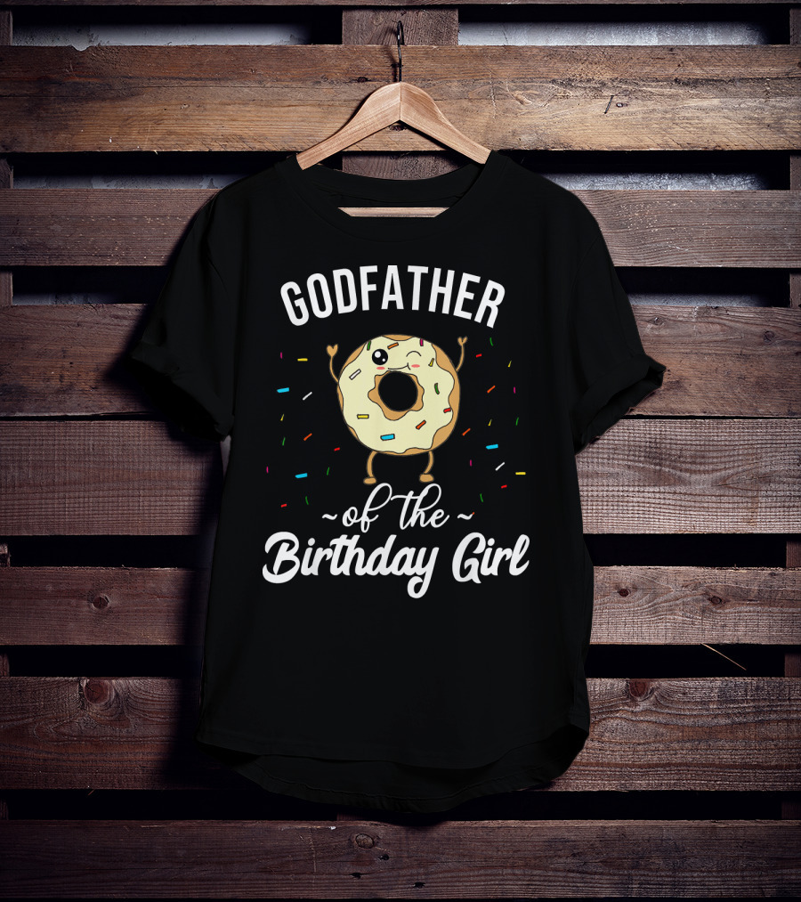 Godfather Of The Birthday Girl Funny Donut With Sprinkles T-Shirt
