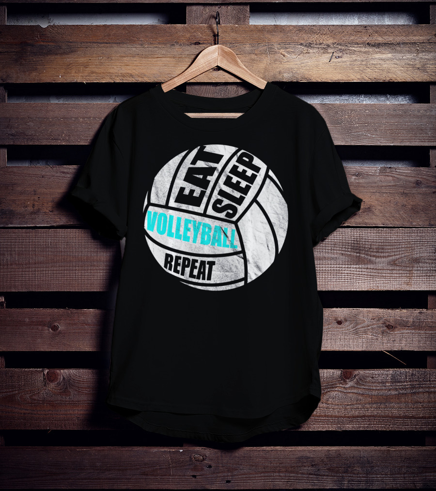 Eat Sleep Volleyball Repeat Distressed Girls Or Boys T-Shirt