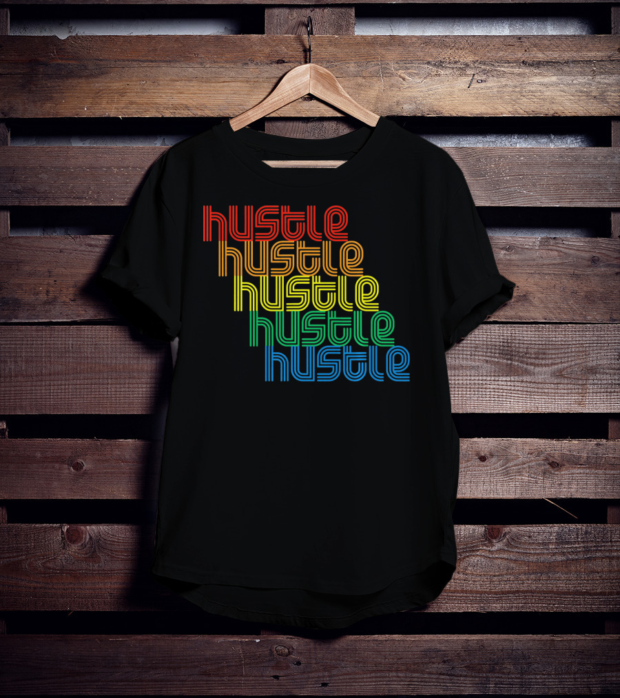 Hustle Hustle Hustle Hustle Hustle Repeat Vintage Disco 70s T-Shirt