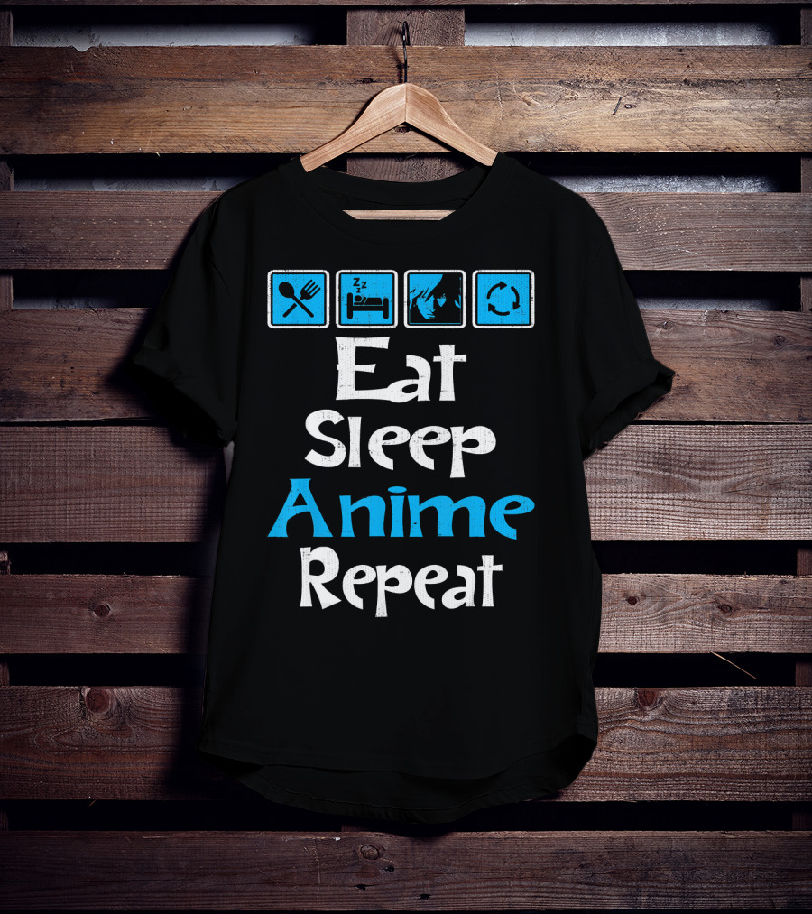 Eat Sleep Anime Repeat Manga SciFi T-Shirt