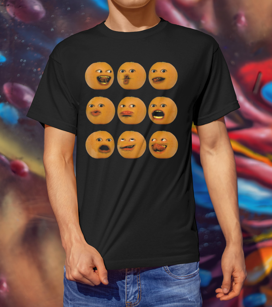 Annoying Orange Funny Faces Emoji T-Shirt