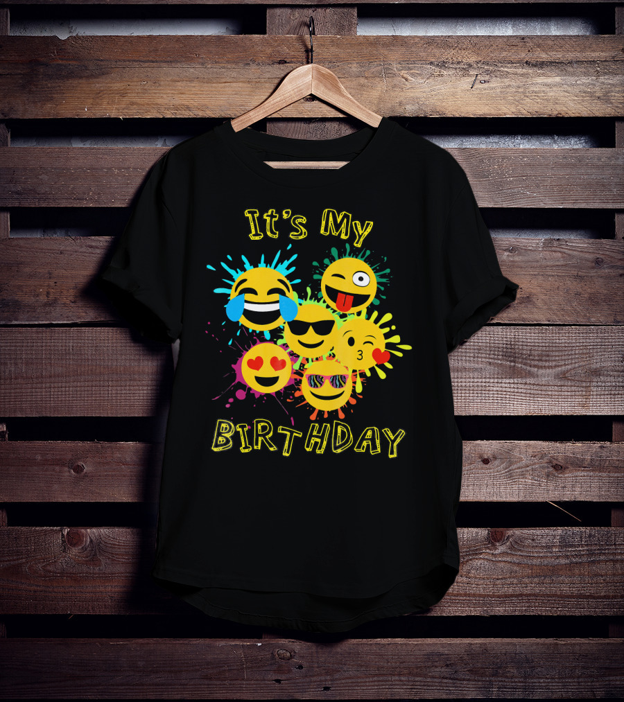 It's My Birthday Colorful Emoji T-Shirt