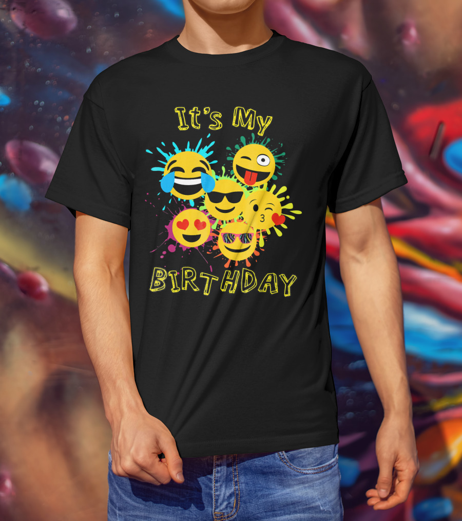 It's My Birthday Colorful Emoji T-Shirt