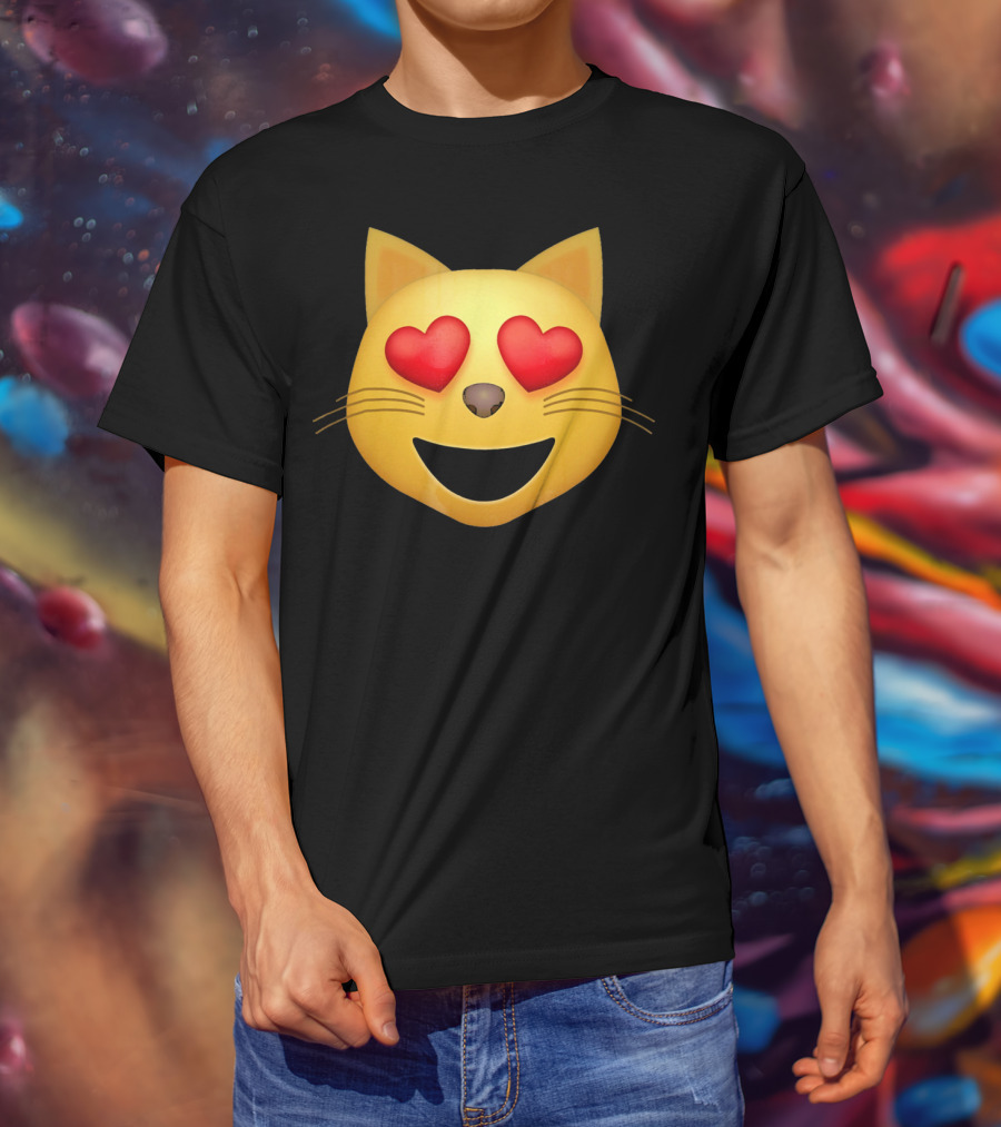 Smiling Cat Face With Heart Eyes Emoji T-Shirt