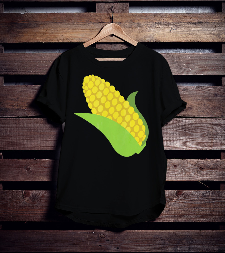 Emoji Corn On The Cob Yellow Kernels Green Husk T-Shirt