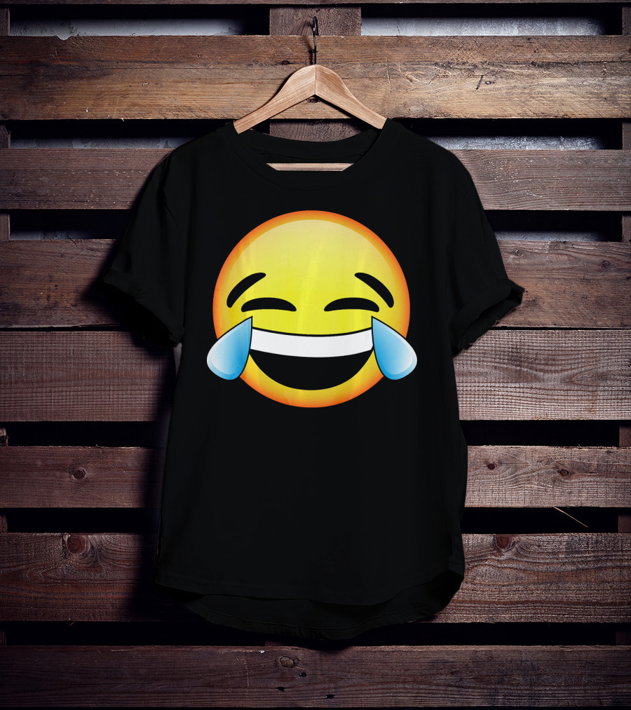 HD Emoji Tears Of Joy Face Laughin Hilarious Expression T-Shirt