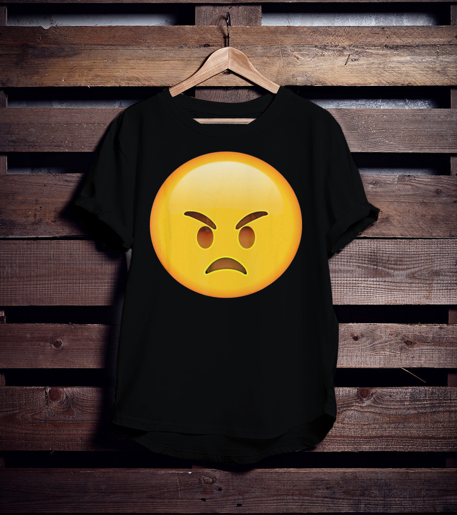 Emoji Angry Face Emoticon Mad Grumpy Upset T-Shirt