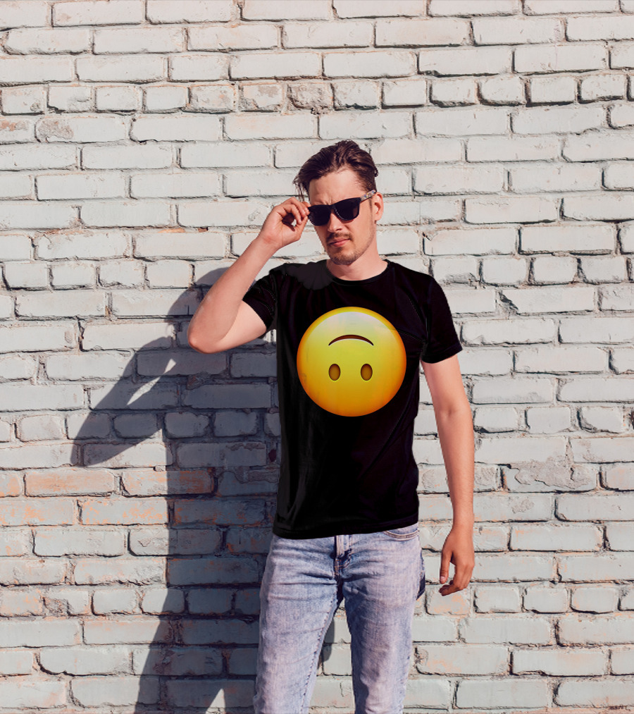 Silly Upside Down Emoji Face T-Shirt