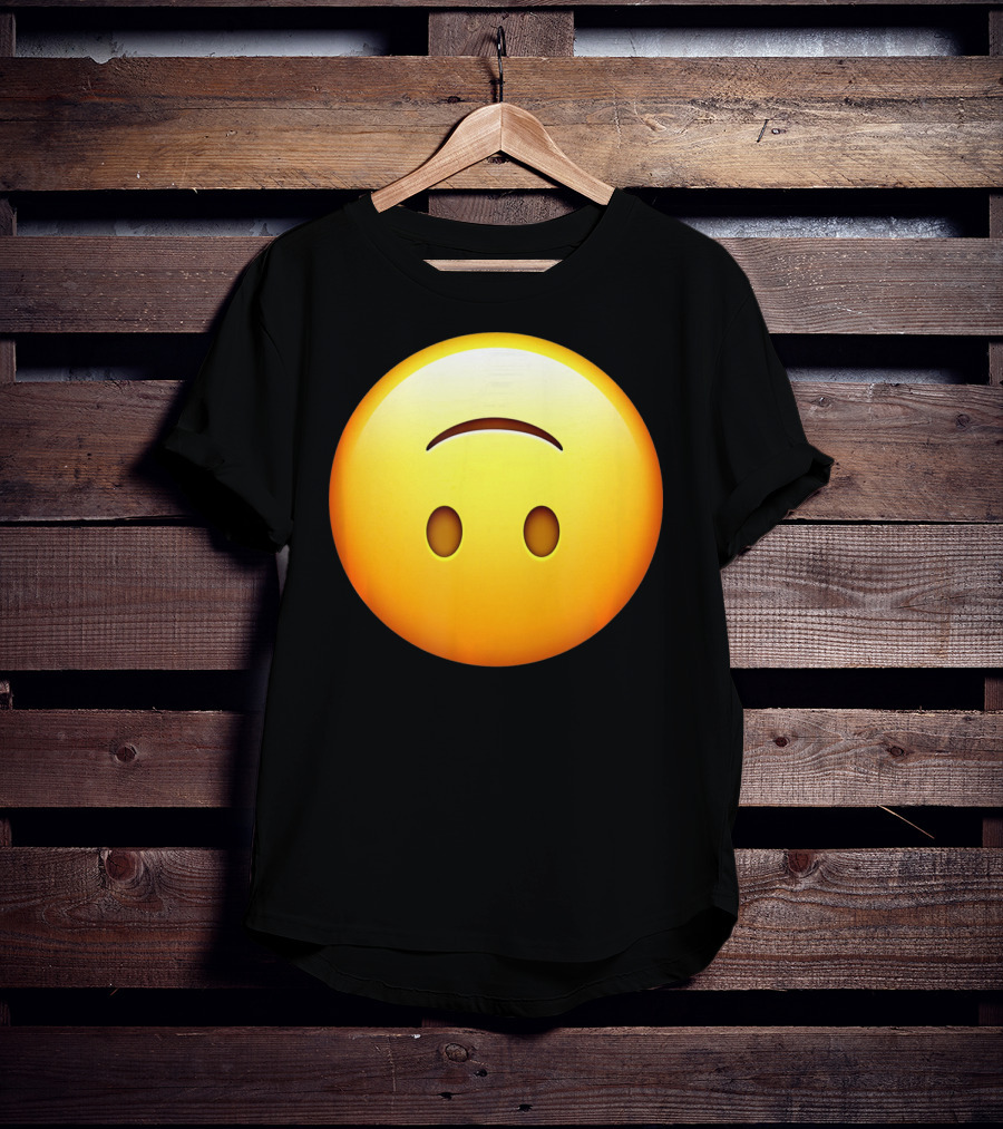 Silly Upside Down Emoji Face T-Shirt