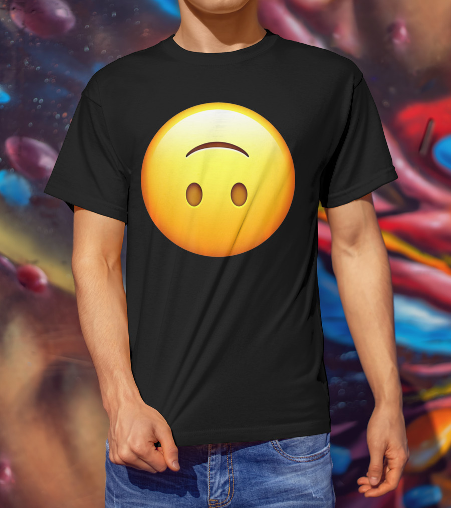 Silly Upside Down Emoji Face T-Shirt