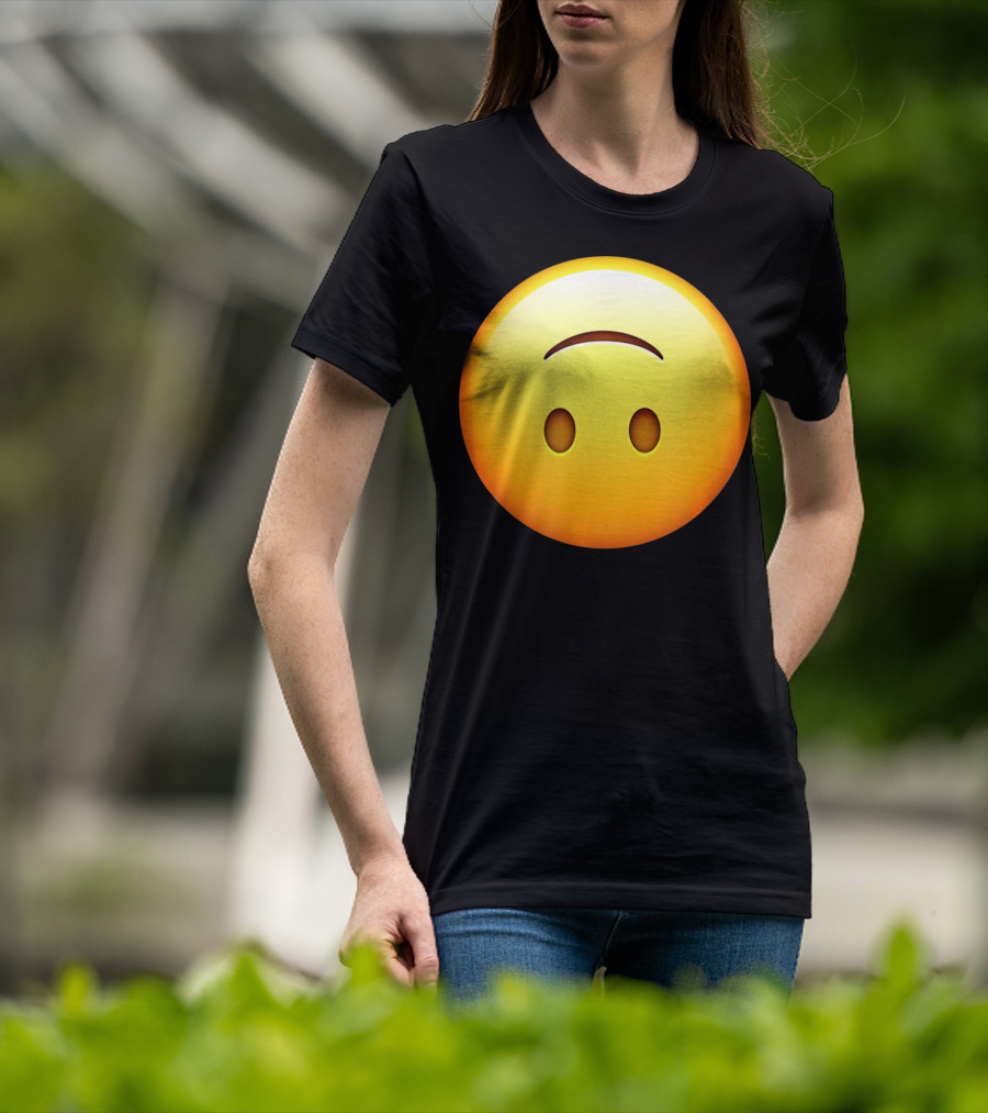 Silly Upside Down Emoji Face T-Shirt