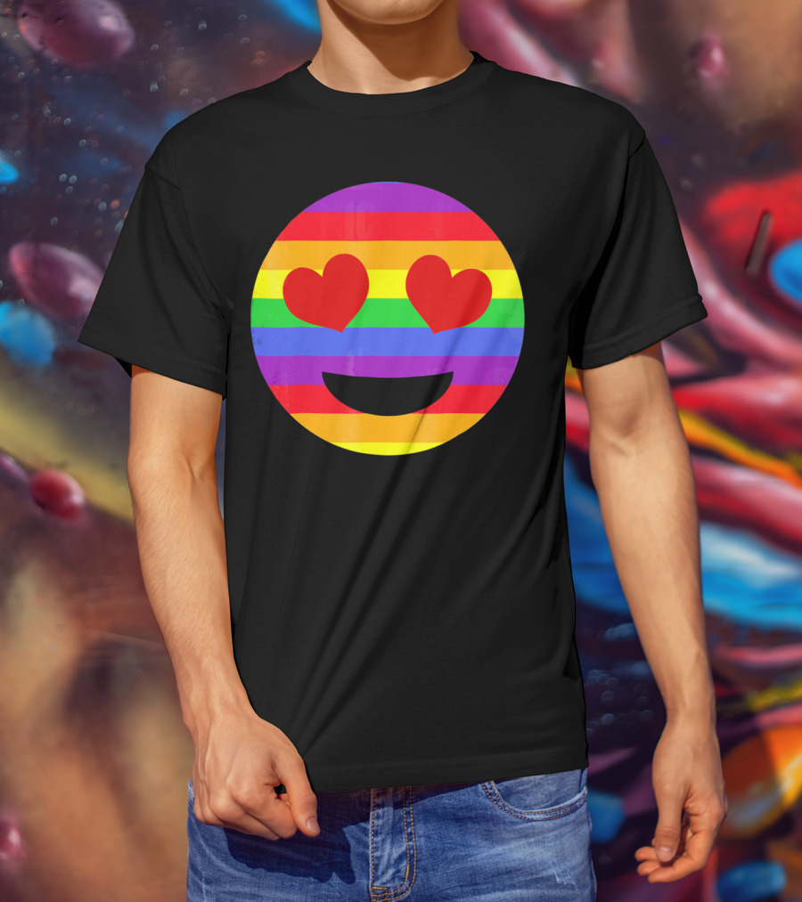 Im Falling In Love Rainbow Heart Eyes Emoji T-Shirt