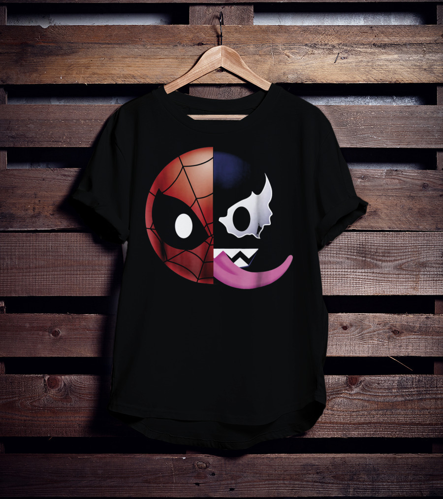 Marvel Spider Man Venom Split Face Emoji T-Shirt