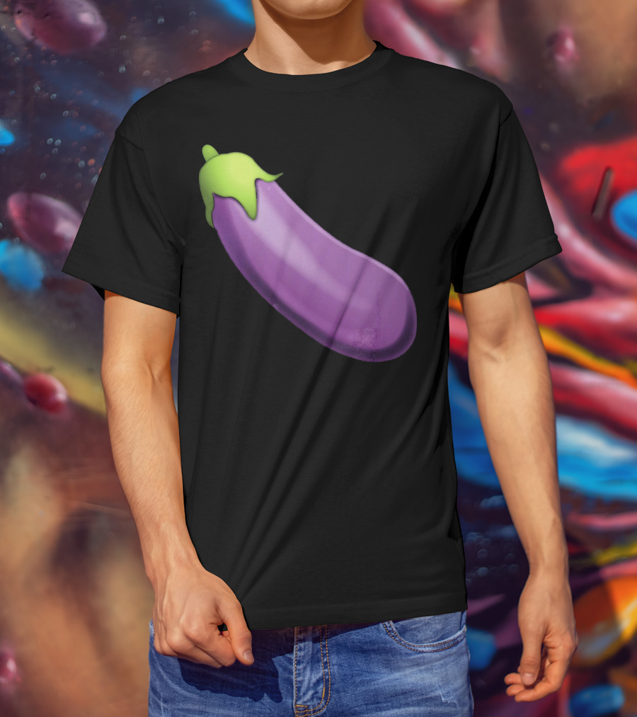 EmojiTees Bold Eggplant Emoji Weiner T-Shirt