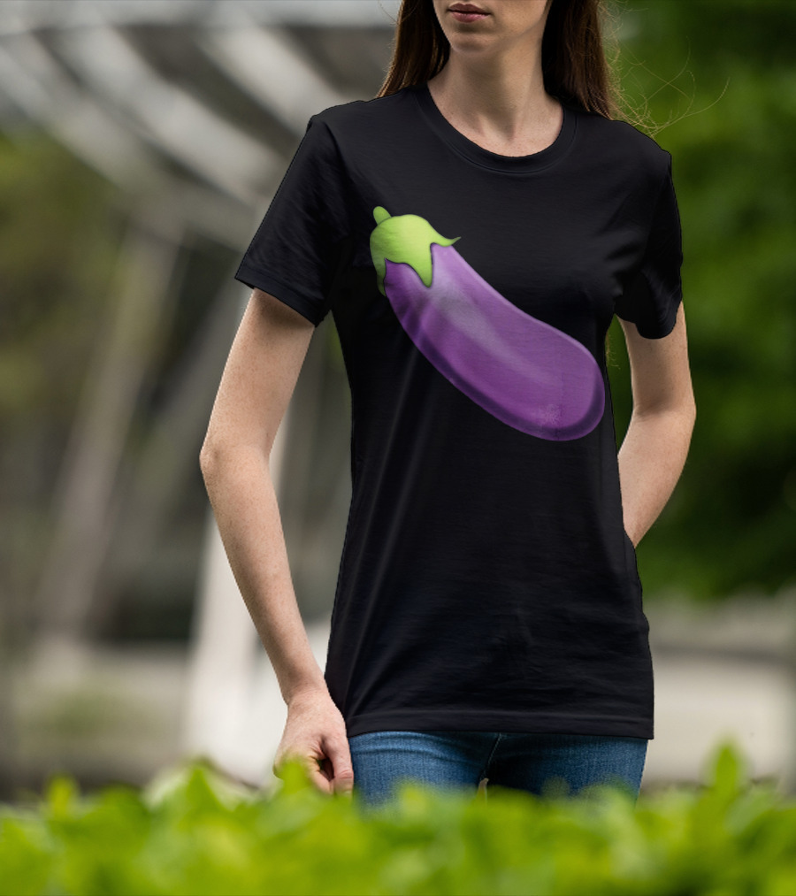EmojiTees Bold Eggplant Emoji Weiner T-Shirt