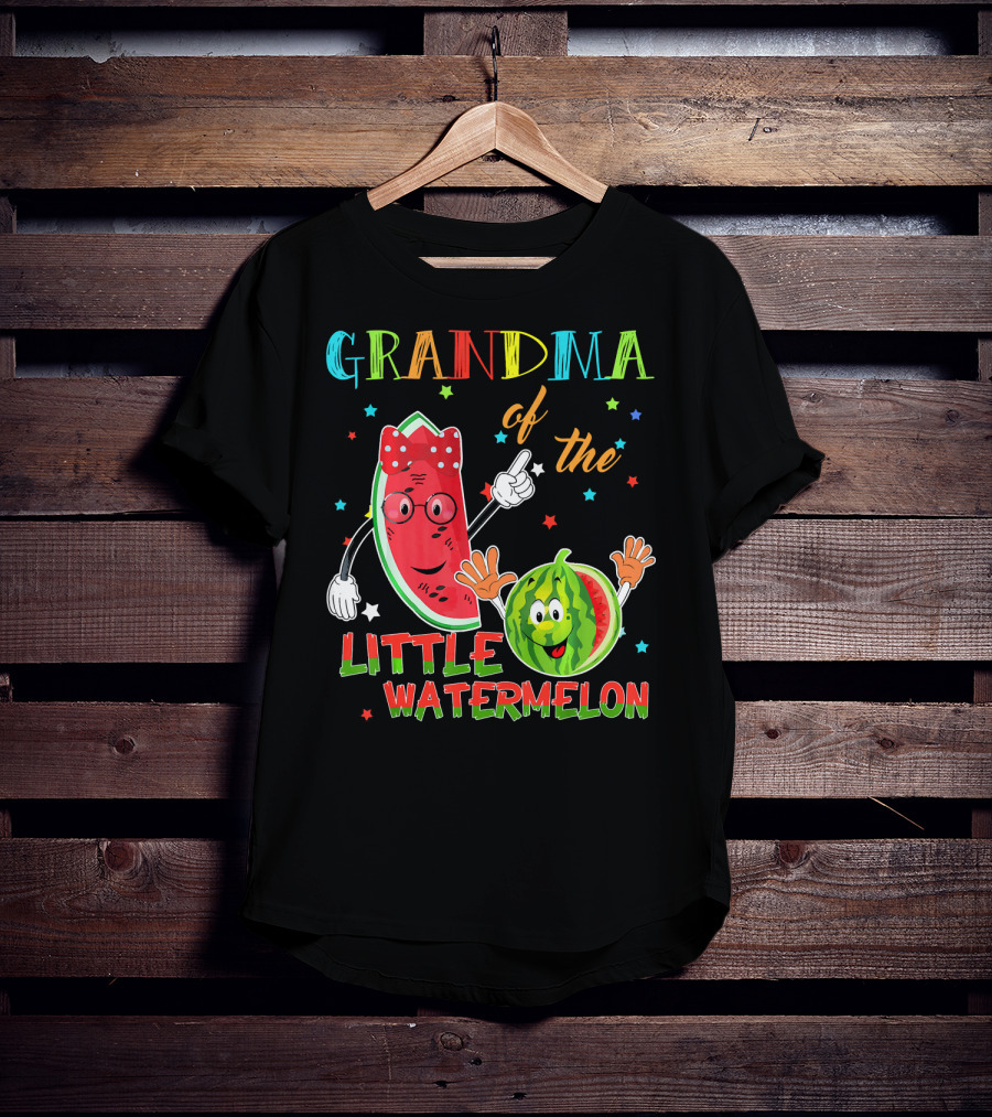 Grandma Of The Little Watermelon Funny Matching Birthday T-Shirt