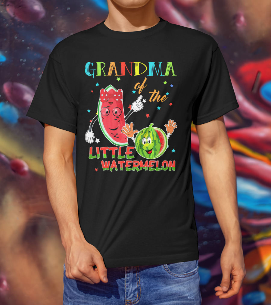 Grandma Of The Little Watermelon Funny Matching Birthday T-Shirt