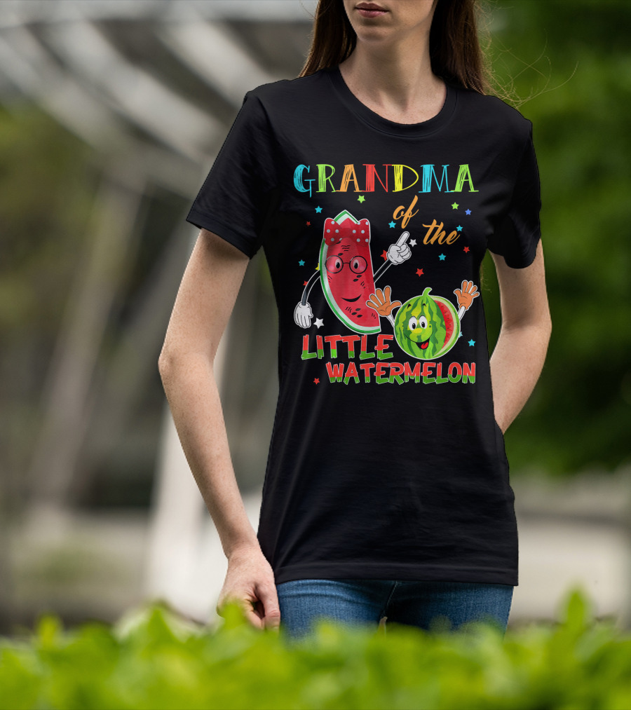 Grandma Of The Little Watermelon Funny Matching Birthday T-Shirt