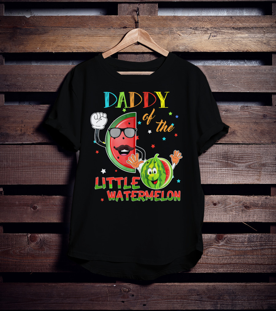 Daddy Of The Little Watermelon Funny Matching Birthday T-Shirt