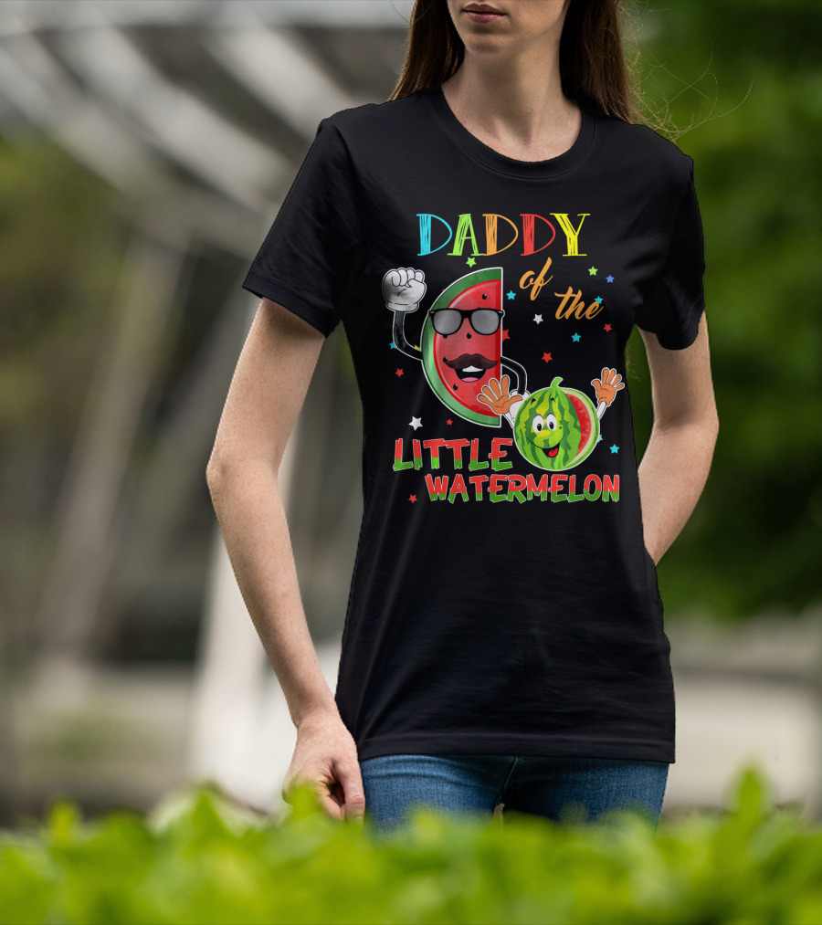 Daddy Of The Little Watermelon Funny Matching Birthday T-Shirt