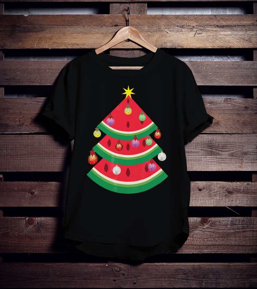 Watermelon Tree Merry Christmas Ornaments T-Shirt