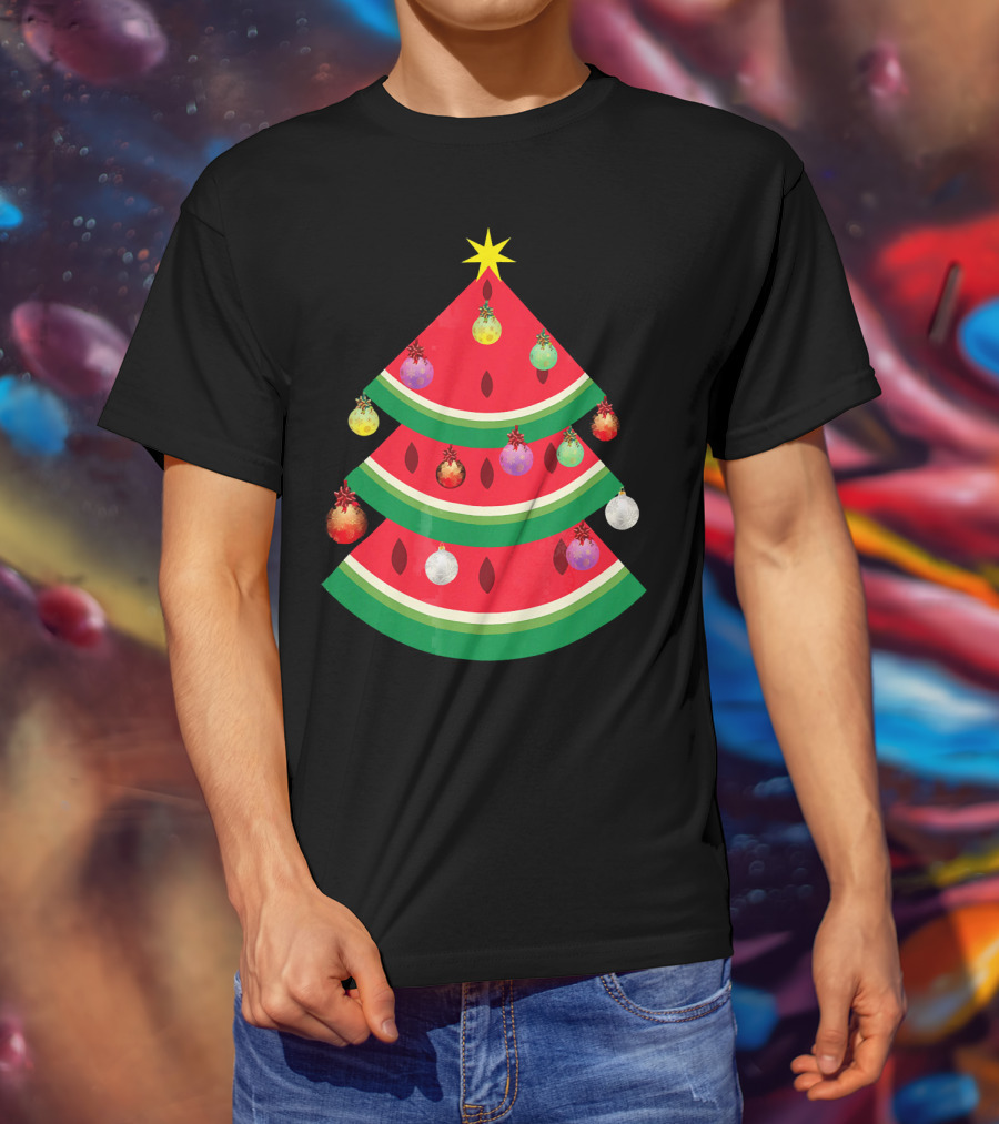 Watermelon Tree Merry Christmas Ornaments T-Shirt