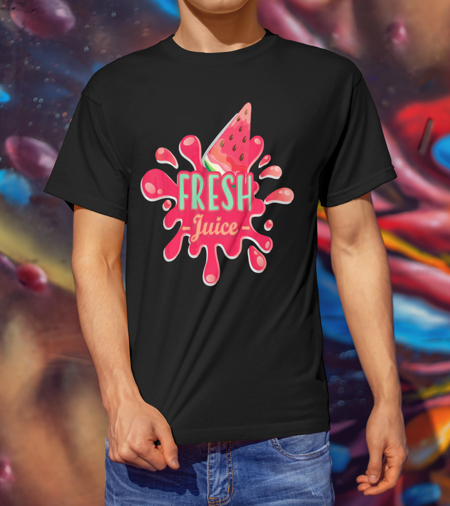 Fresh Juice Watermelon Splash Vegan T-Shirt