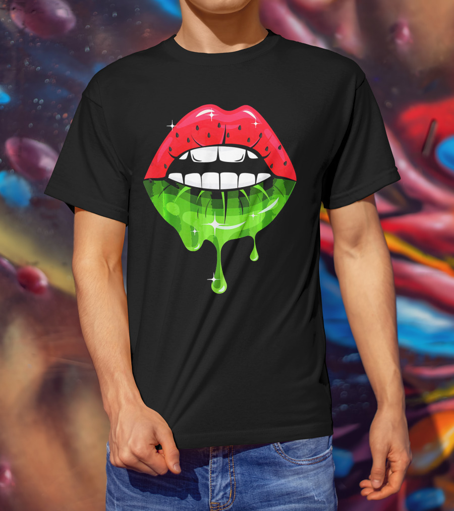 Watermelon Lip Dripping Summer Fruits T-Shirt
