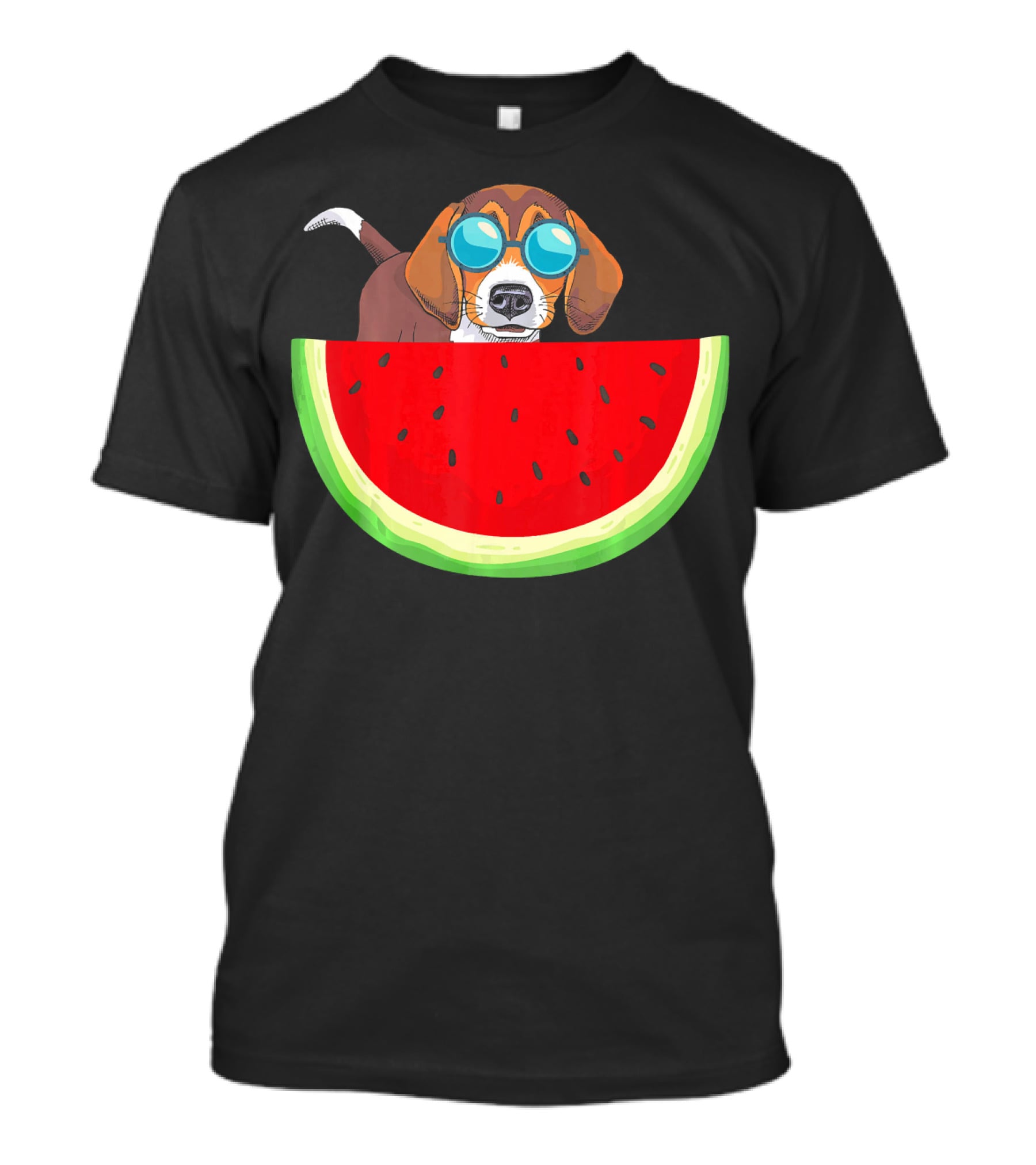 Beagle With Sunglasses And Watermelon Slice T-Shirt