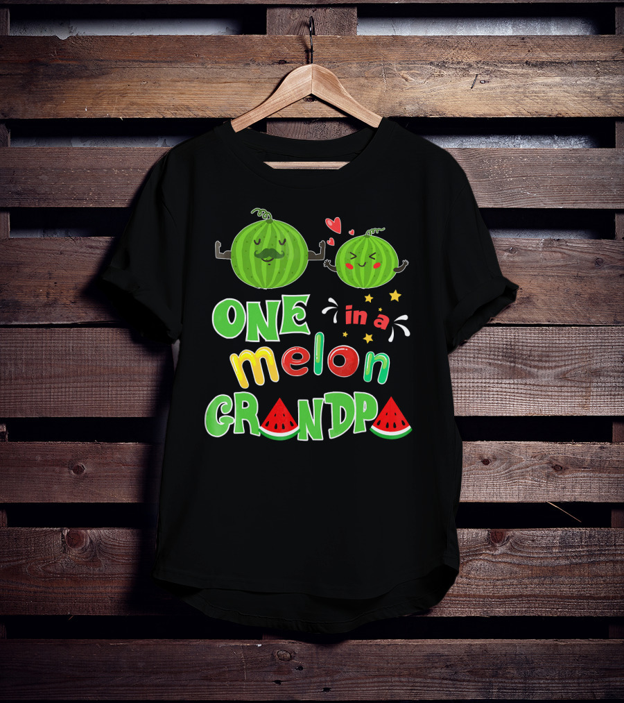 One In A Melon Grandpa Watermelon Summer Tropic T-Shirt