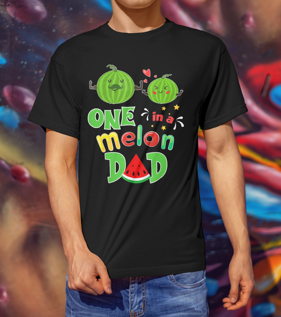 One In A Melon Dad Watermelon Summer Tropical T-Shirt