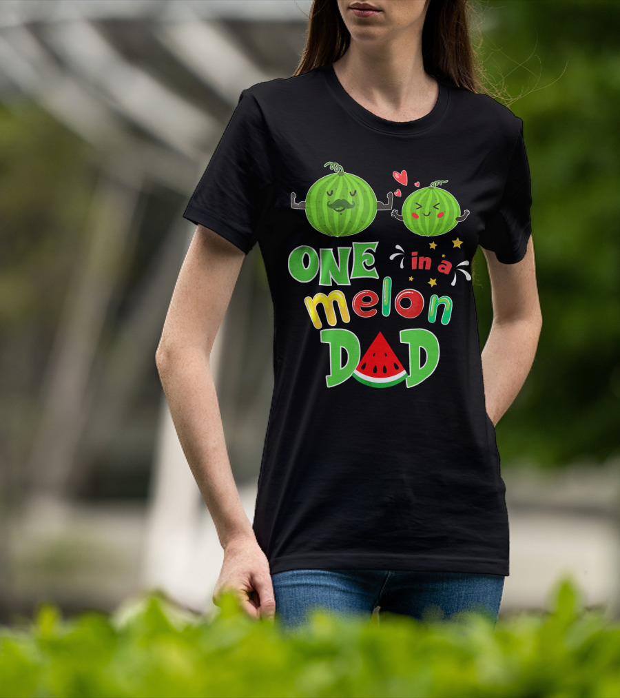 One In A Melon Dad Watermelon Summer Tropical T-Shirt