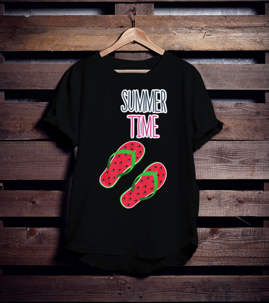 Summer Time Watermelon Flip Flop Fun T-Shirt
