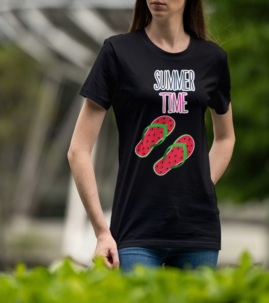 Summer Time Watermelon Flip Flop Fun T-Shirt