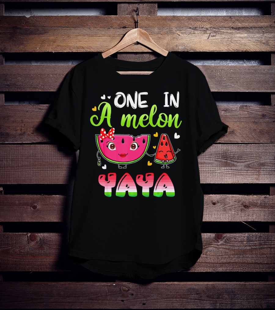 One In A Melon Yaya Cute Cartoon Watermelon Duo T-Shirt