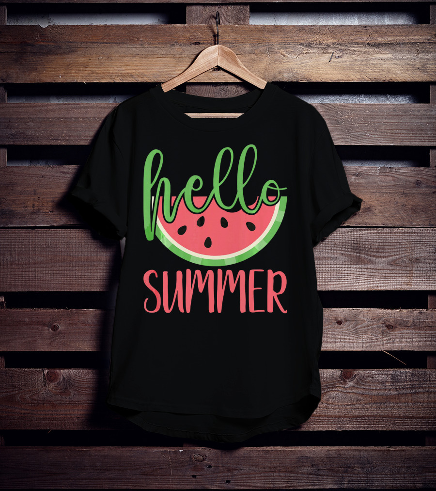 Hello Summer Watermelon Funny Melon Fruit T-Shirt