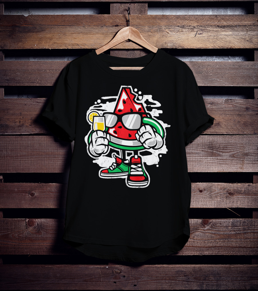 Funny Watermelon Sunglasses Juice Sneakers T-Shirt