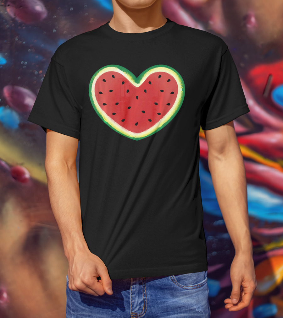 Watermelon Heart Summer Picnic I Love T-Shirt
