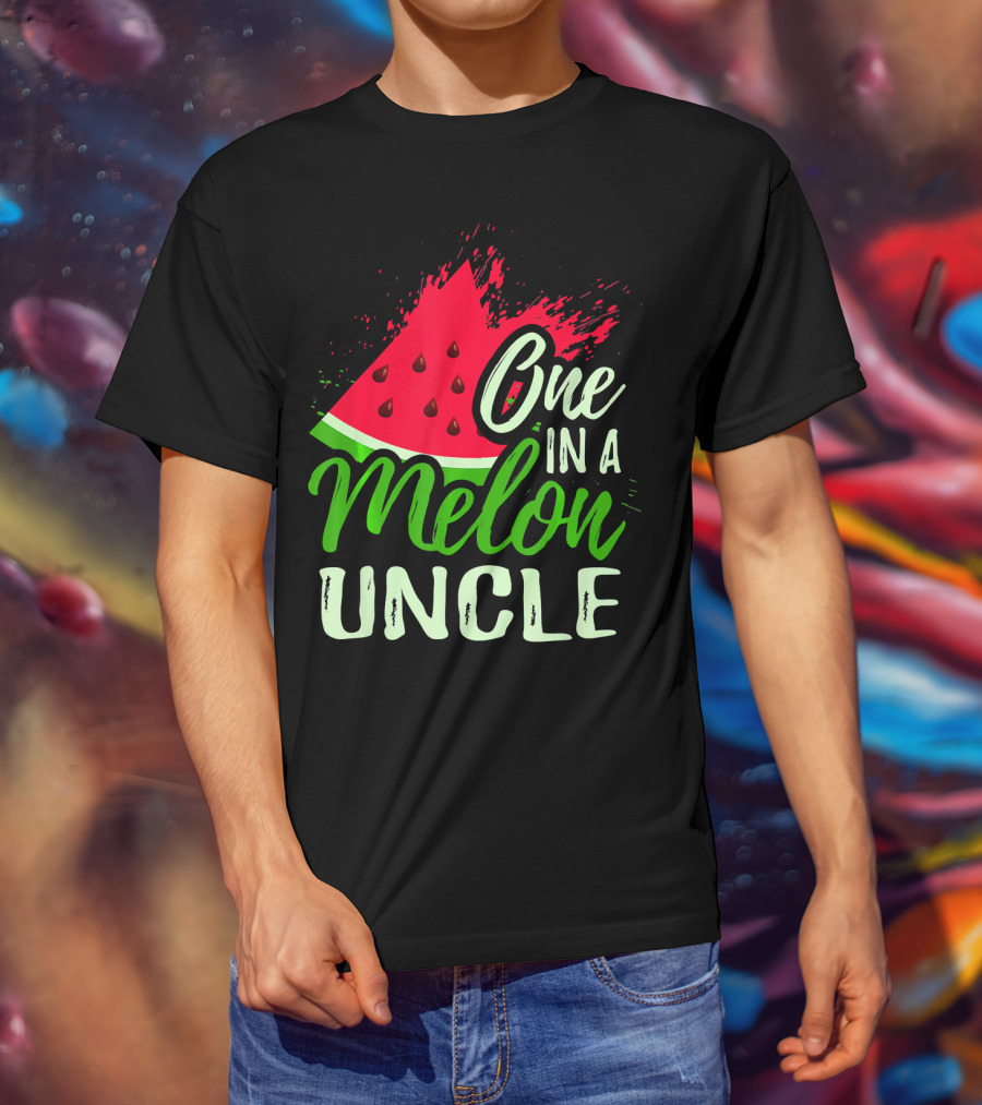 One In A Melon Uncle Watermelon Slice Splash T-Shirt