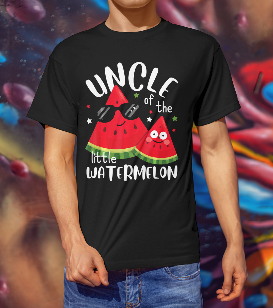 Uncle Of The Little Watermelon With Sunglasses Summer T-Shirt