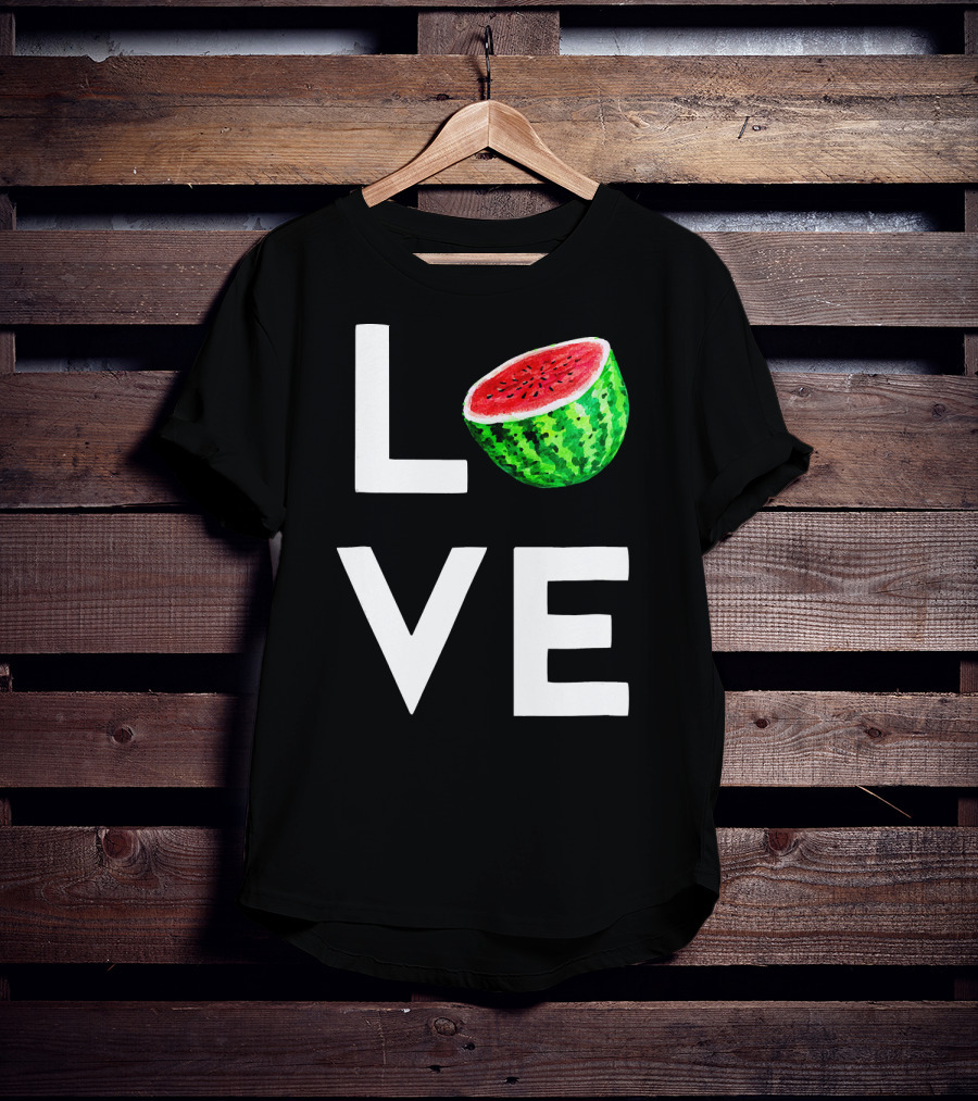LOVE Watermelon I Love Watermelon Funny Vegan T-Shirt