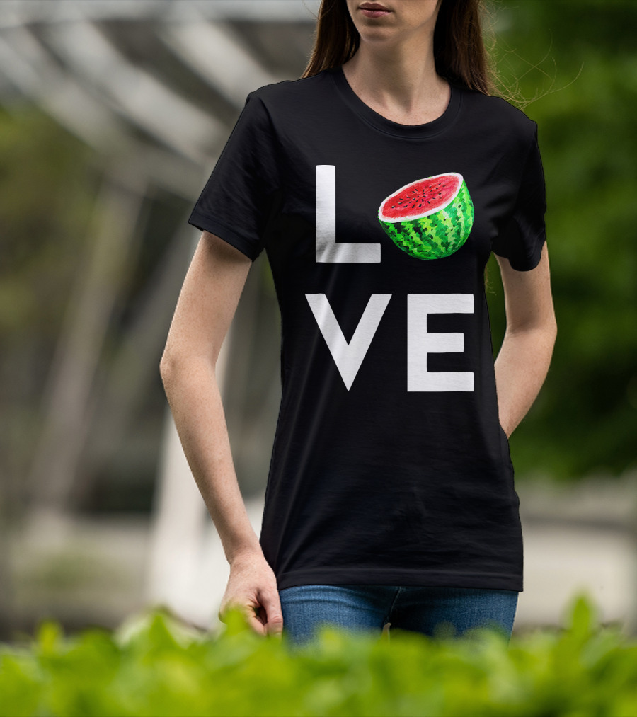 LOVE Watermelon I Love Watermelon Funny Vegan T-Shirt