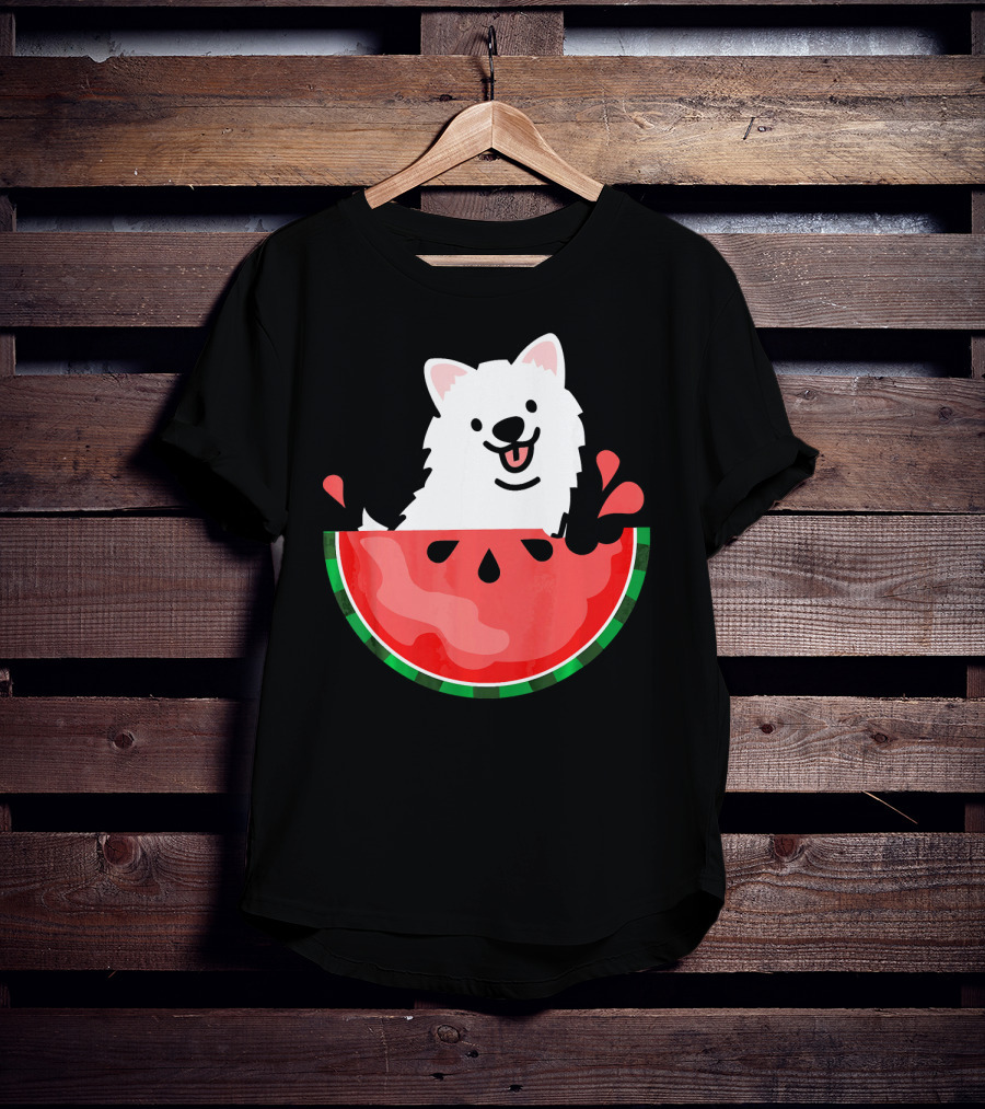 Watermelon Samoyed Summer Va Playful Pup Fun T-Shirt