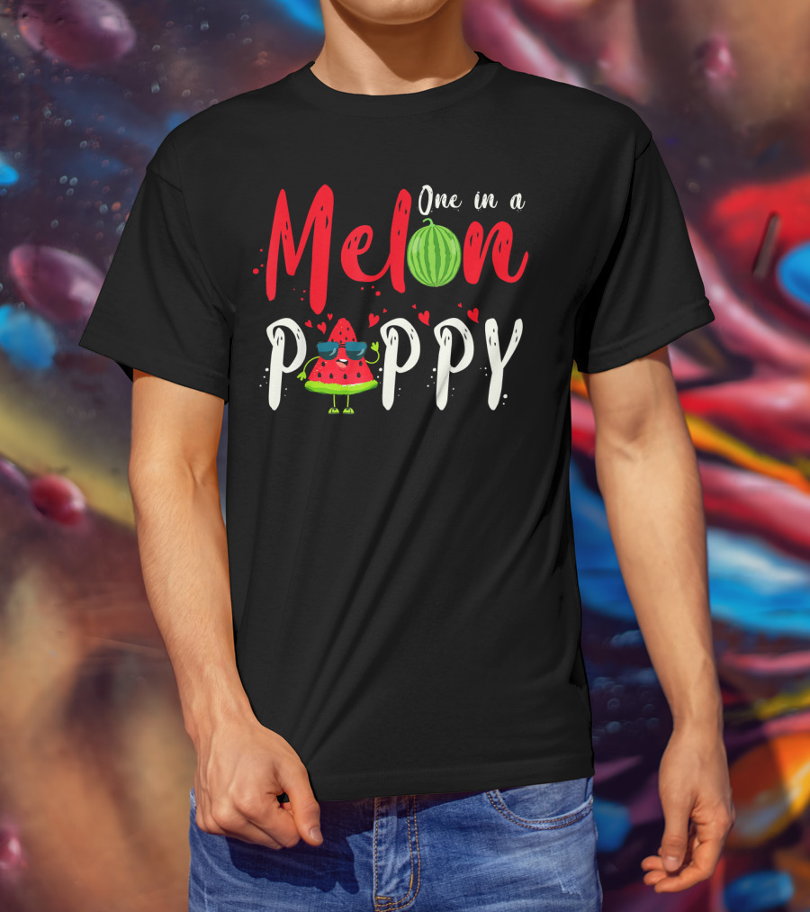 One In A Melon Pappy Watermelon Slice Cartoon T-Shirt