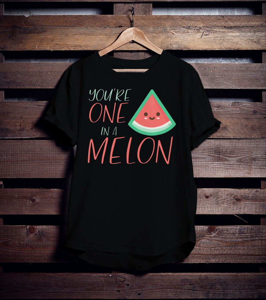 You're One In A Melon Funny Cute Watermelon Slice T-Shirt
